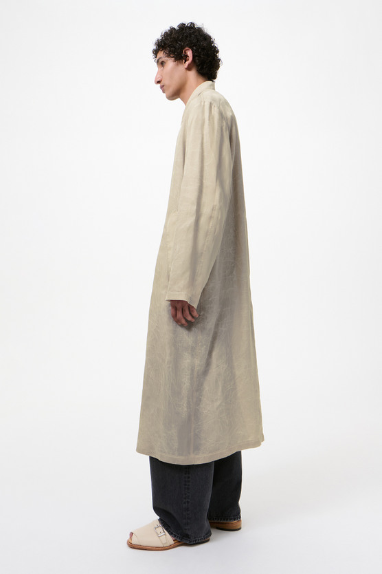 Our Legacy - Cloak Carcoat Ghost Grey Wax Dipped Cupro