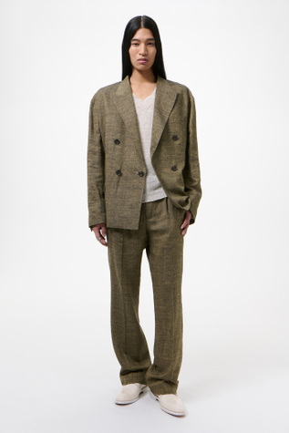 Halt Blazer Deep Husk Soft Grain Weave