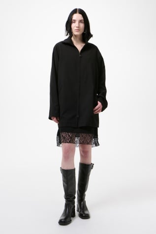 Helm Jacket Black Worsted Wool