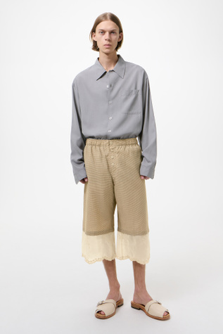 Frill Short Hazel Grid Cloud Cotton Silk