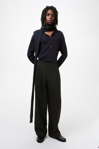 Leisure Trouser Soot Black Techflax
