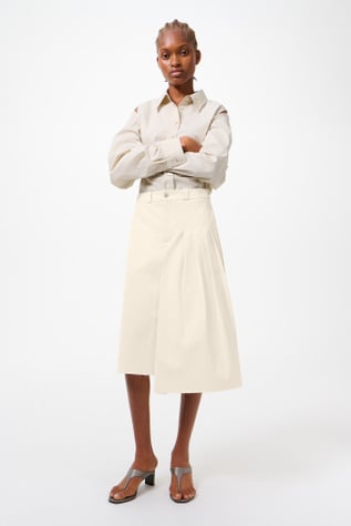 Origami Skirt Soft Ivory Micro Canvas