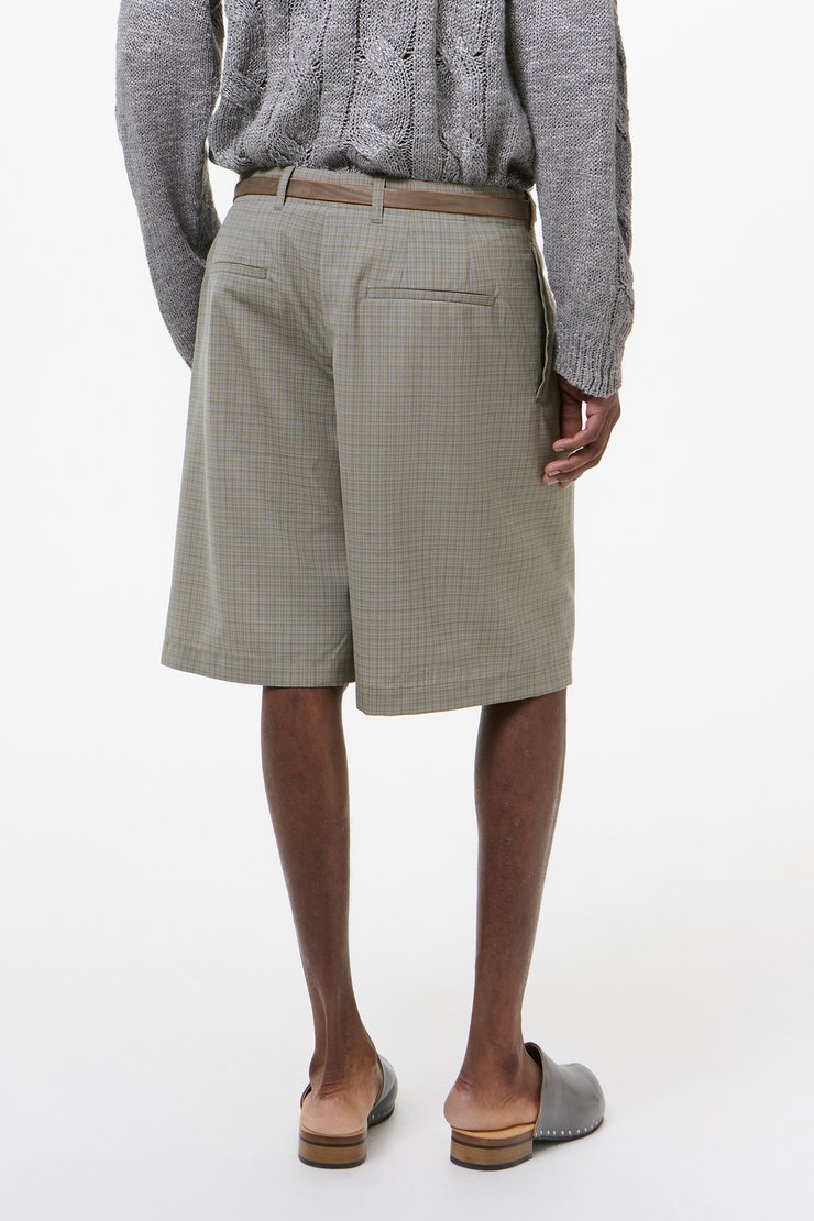 Our Legacy - Split Shorts Sage Trail Check Dryline Weave