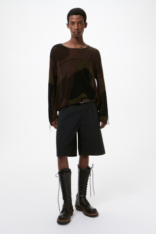 Ponte Shorts Studio Black Micro Canvas