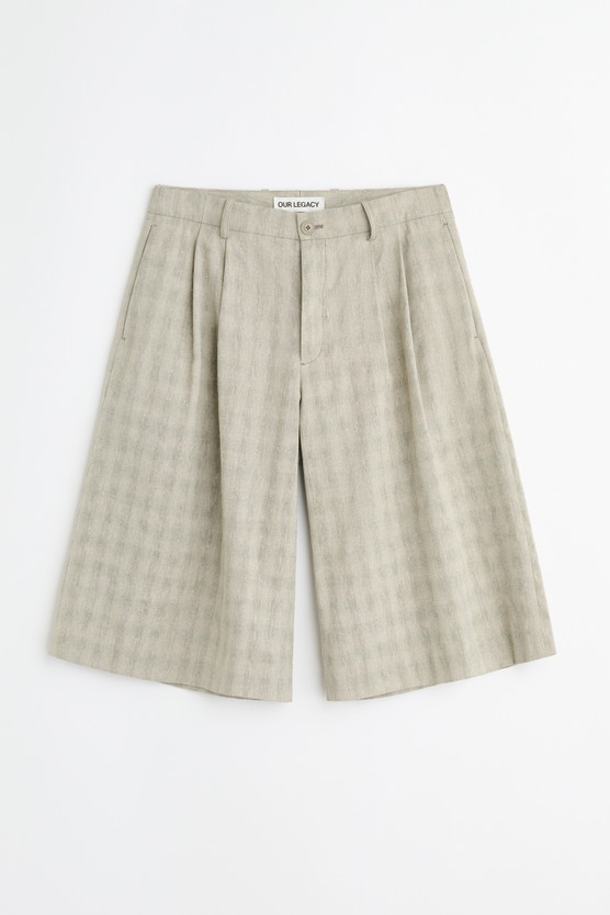 Our Legacy - Split Shorts Sage Trail Check Dryline Weave