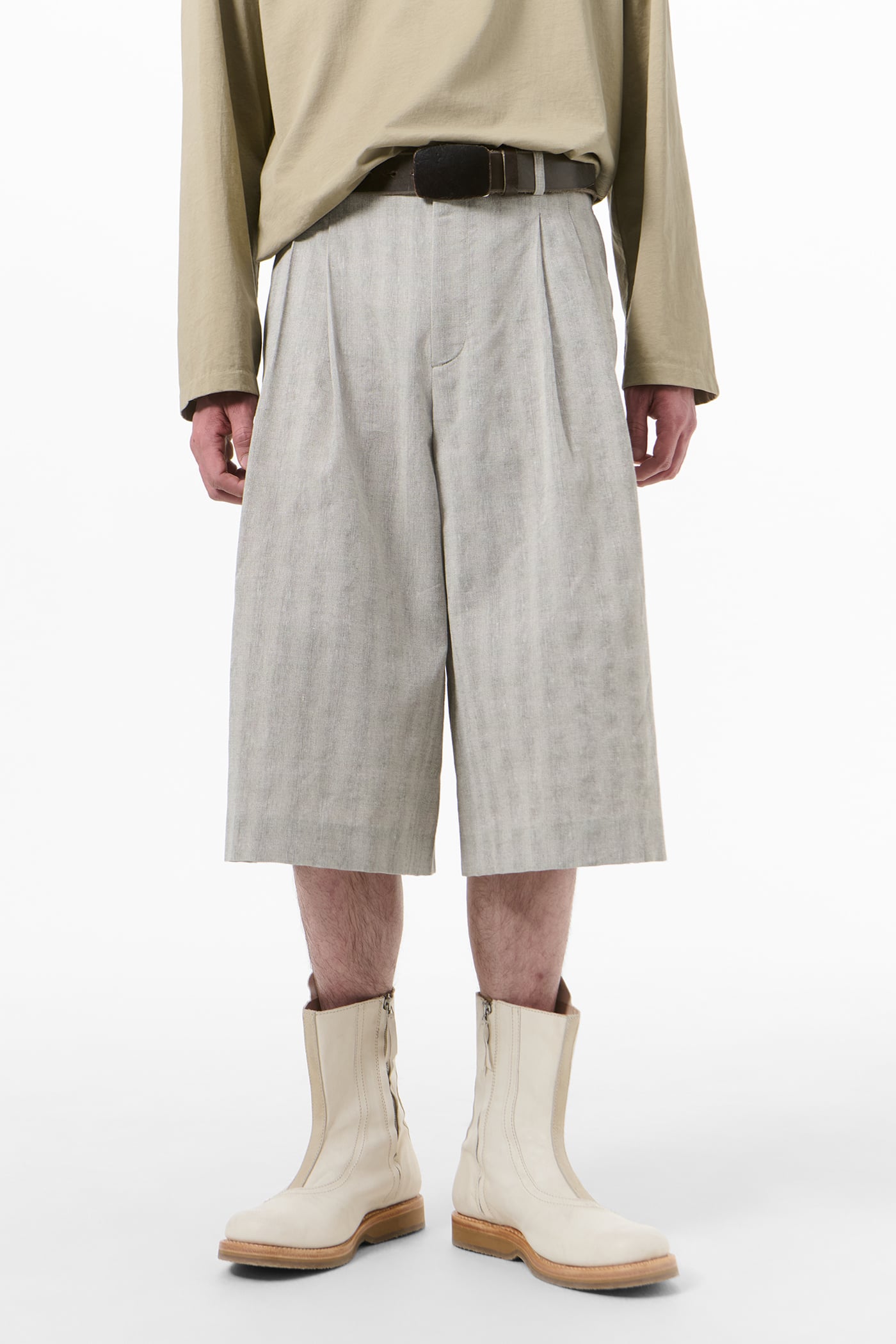 Our Legacy - Split Shorts Sage Trail Check Dryline Weave