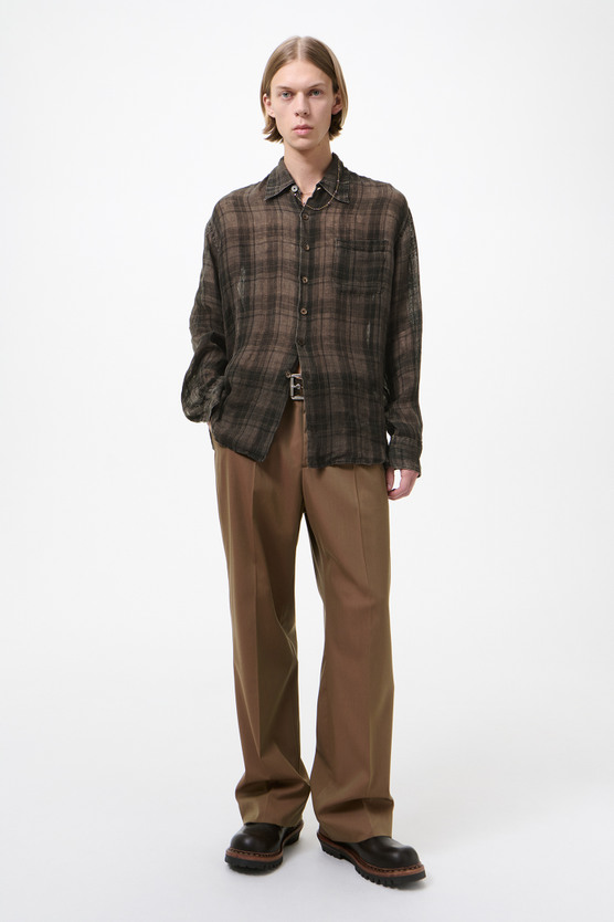 トップス our legacy ABOVE SHIRT Penumbra Check Our Legacy - Above Shirt Penumbra Check Sheercoat Linen