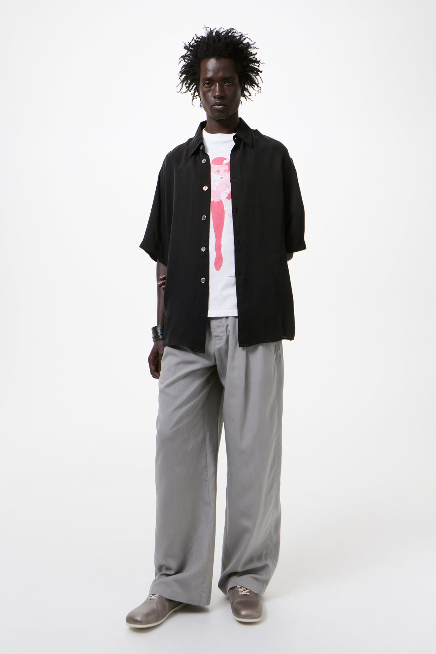 Our Legacy - Beyond Shirt Shortsleeve Char Black Dustveil Cupro