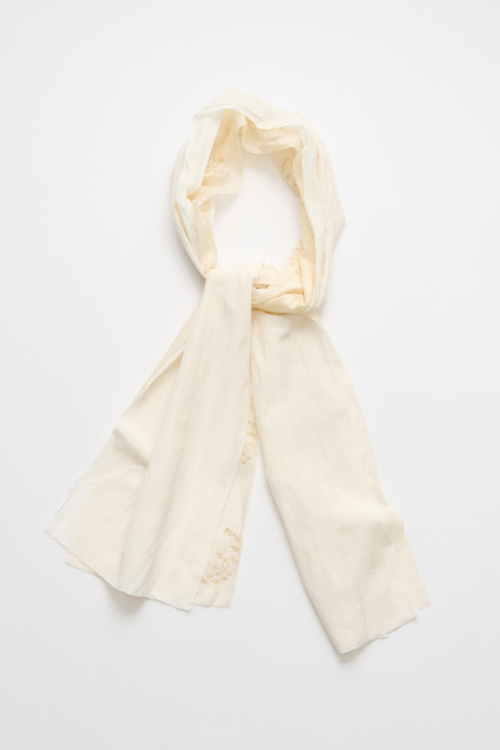 Our Legacy - Layered Scarf Cloud White Silcot Weave