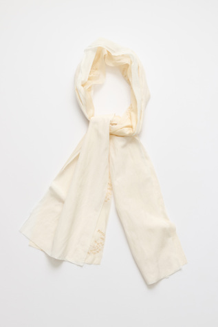 Layered Scarf Cloud White Silcot Weave