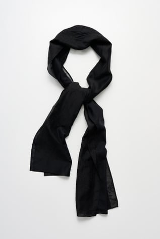 Layered Scarf Eclipse Black Merino Voile