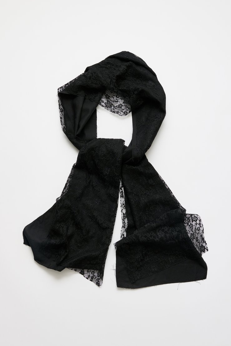 Our Legacy - Miniature Scarf Black Fuzzy Alpaca