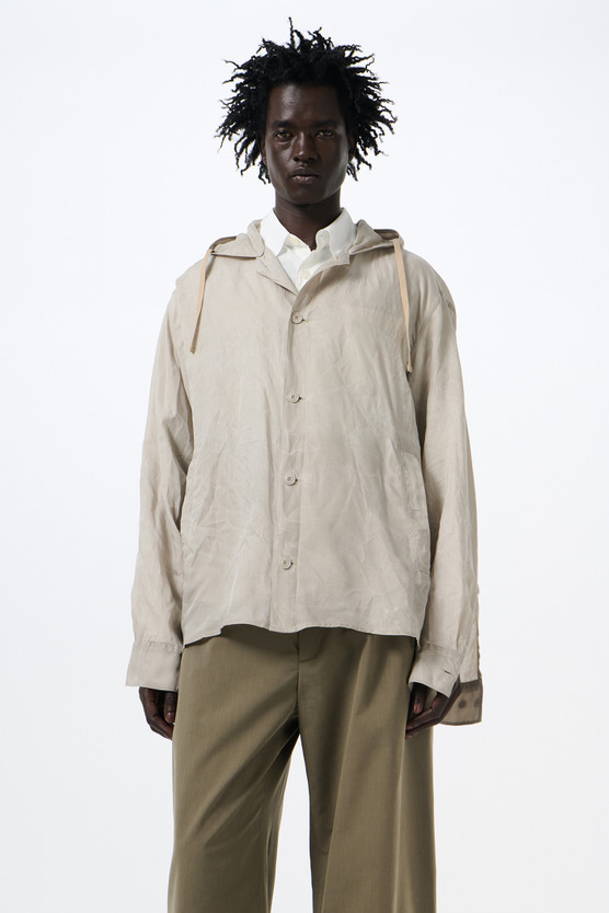 Our Legacy - Rover Shirt Ghost Grey Wax Dipped Cupro