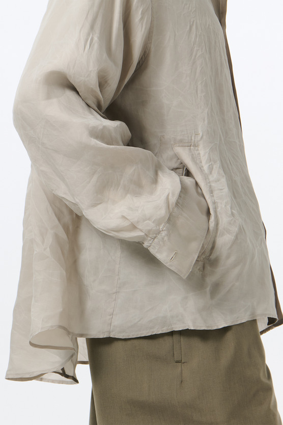 Our Legacy - Rover Shirt Ghost Grey Wax Dipped Cupro
