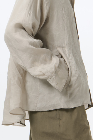 Our Legacy - Rover Shirt Ghost Grey Wax Dipped Cupro