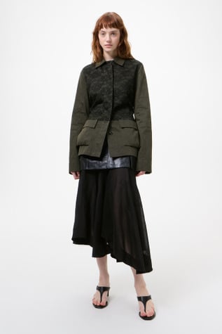 Split Jacket Antique Mudd Coated Sateen