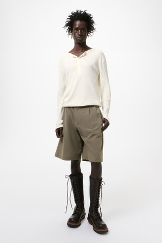 Fine Henley Ivory Cotton Crepe