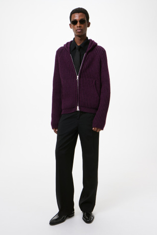 Level Hood Night Violet Stripe Isles Wool
