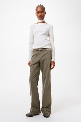 Strict Knit Ivory Cotton Crepe