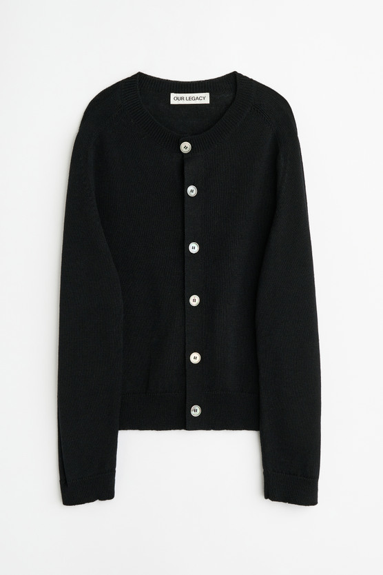 Our Legacy - True Cardigan Black Coarse Linen Wool