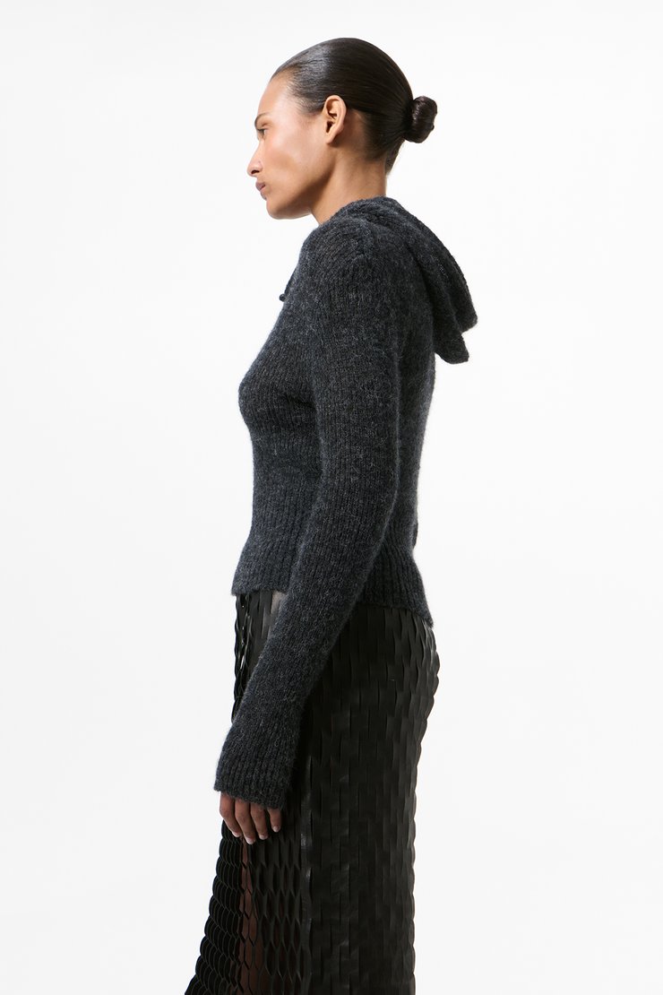 Our Legacy - Compact Hood - Charcoal Melange Fuzzy Alpaca