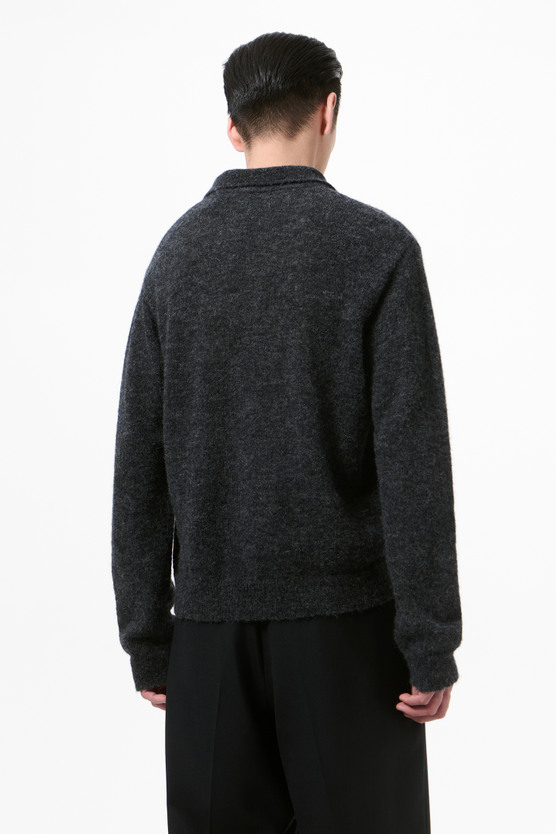 Our Legacy - Evening Polo Charcoal Melange Fuzzy Alpaca