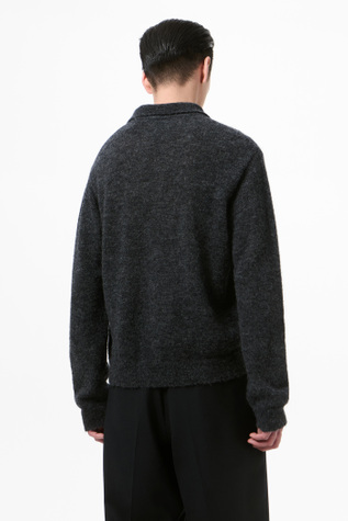 Our Legacy - Evening Polo Charcoal Melange Fuzzy Alpaca