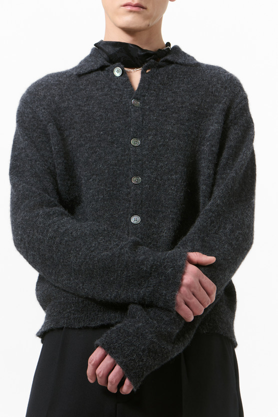 Our Legacy - Evening Polo Charcoal Melange Fuzzy Alpaca