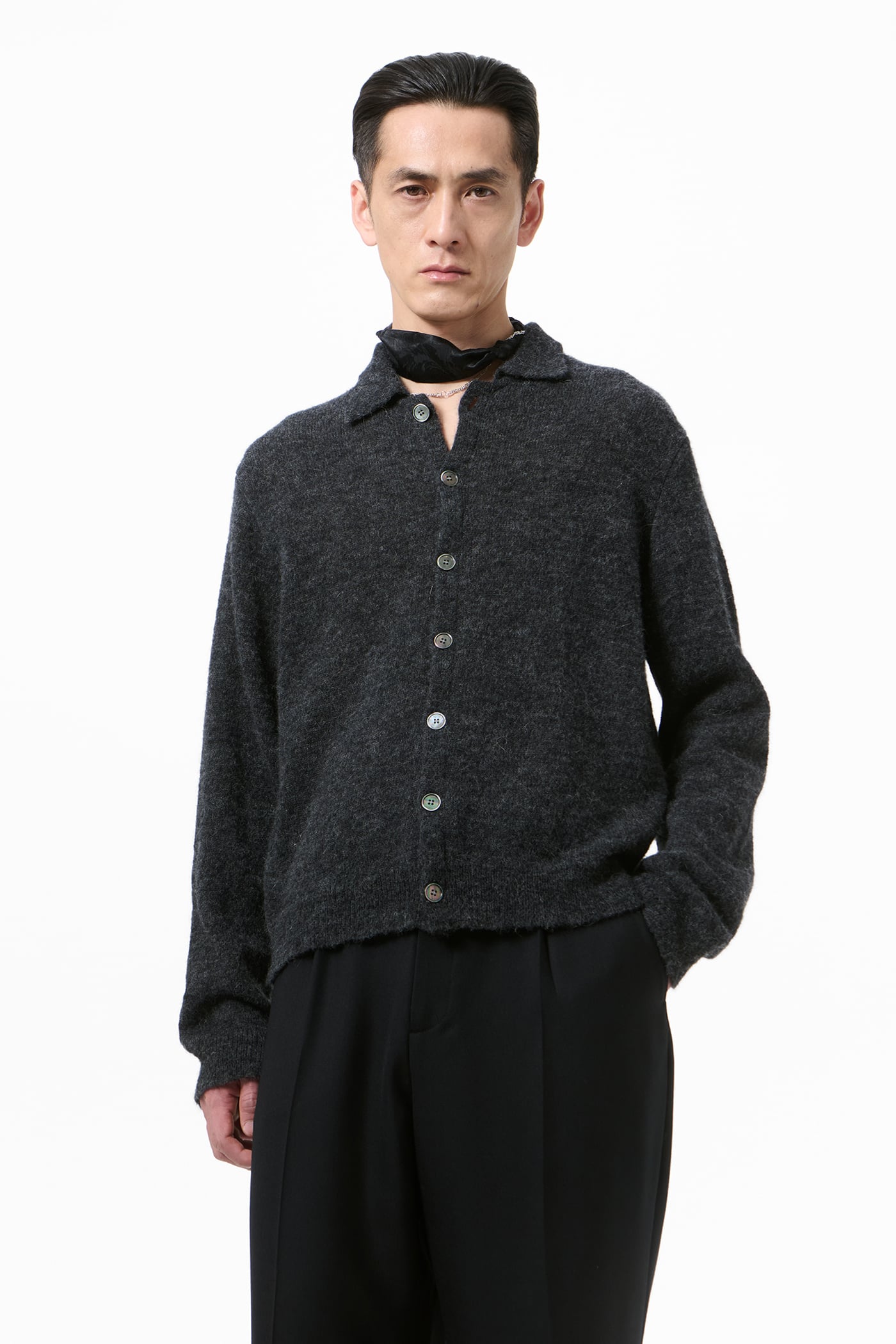 Our Legacy - Evening Polo Charcoal Melange Fuzzy Alpaca