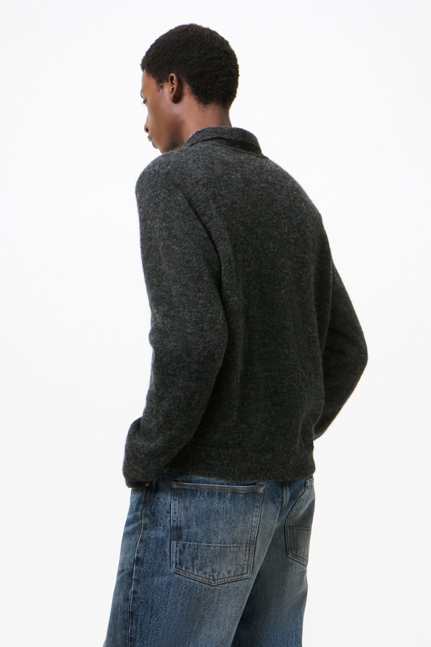 Our Legacy - Evening Polo Charcoal Melange Fuzzy Alpaca