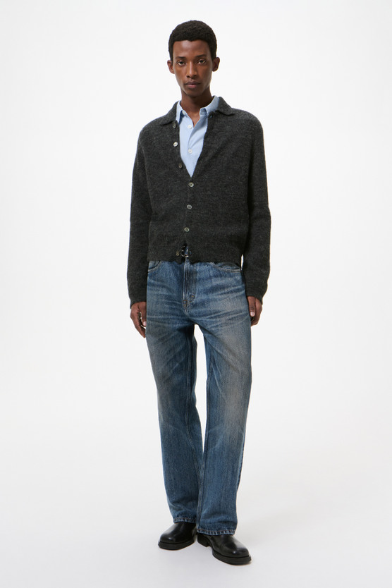 トップス Our legacy evening polo olive 46 Evening alpaca wool-blend polo cardigan in green - Our Legacy