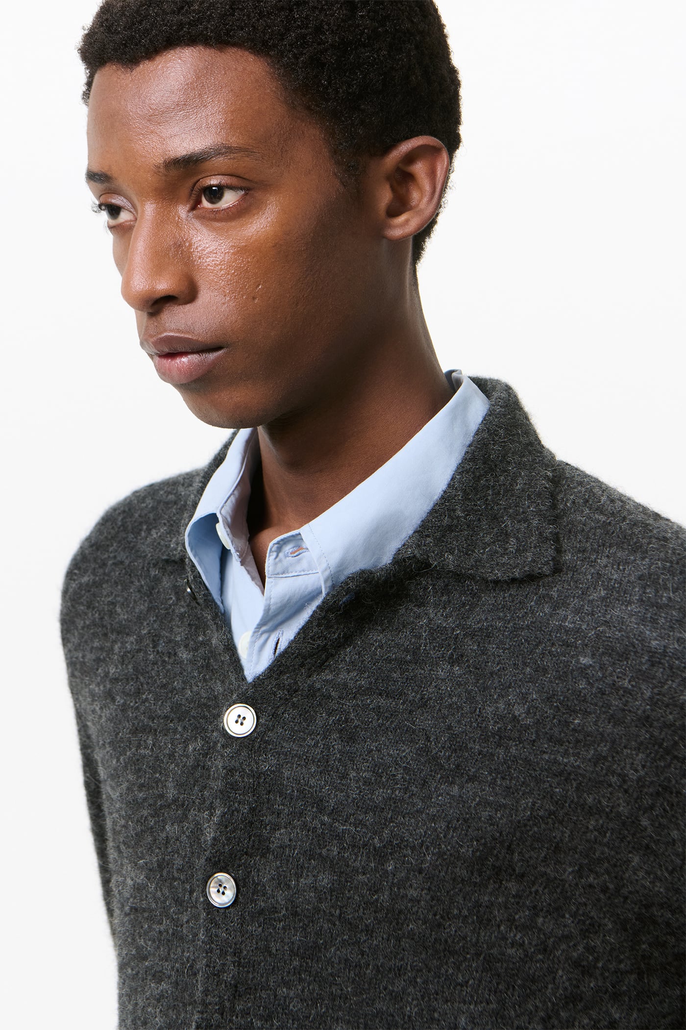 Our Legacy - Evening Polo Charcoal Melange Fuzzy Alpaca