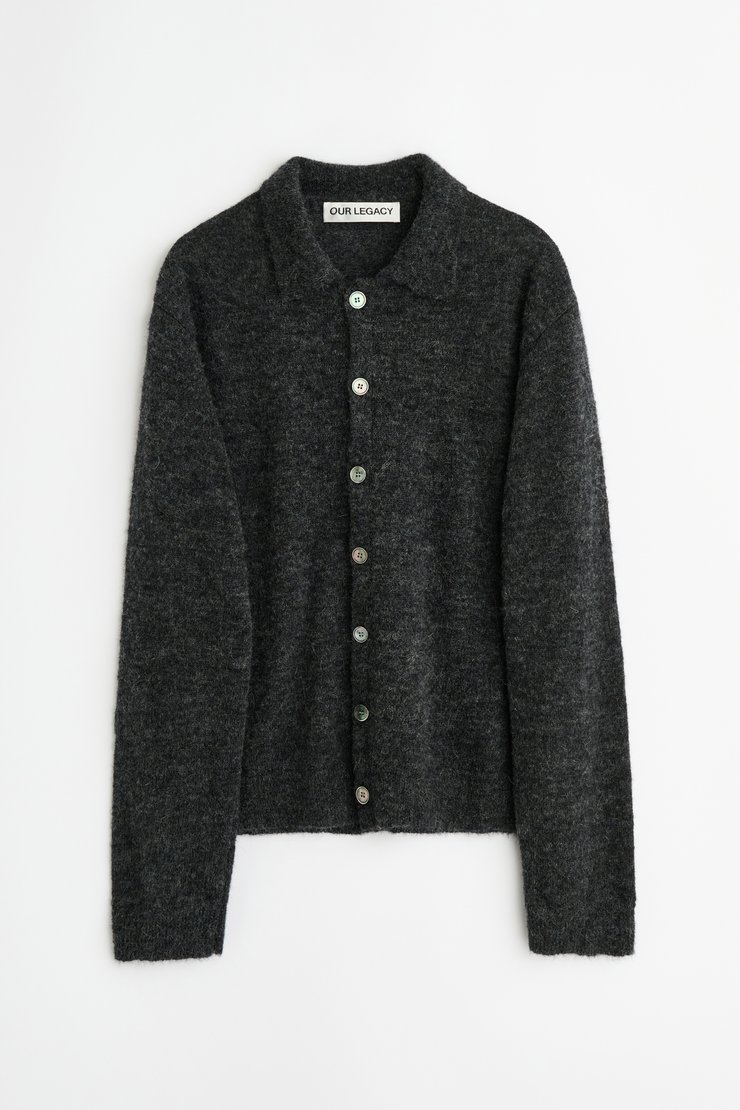 Our Legacy - Evening Polo Charcoal Melange Fuzzy Alpaca