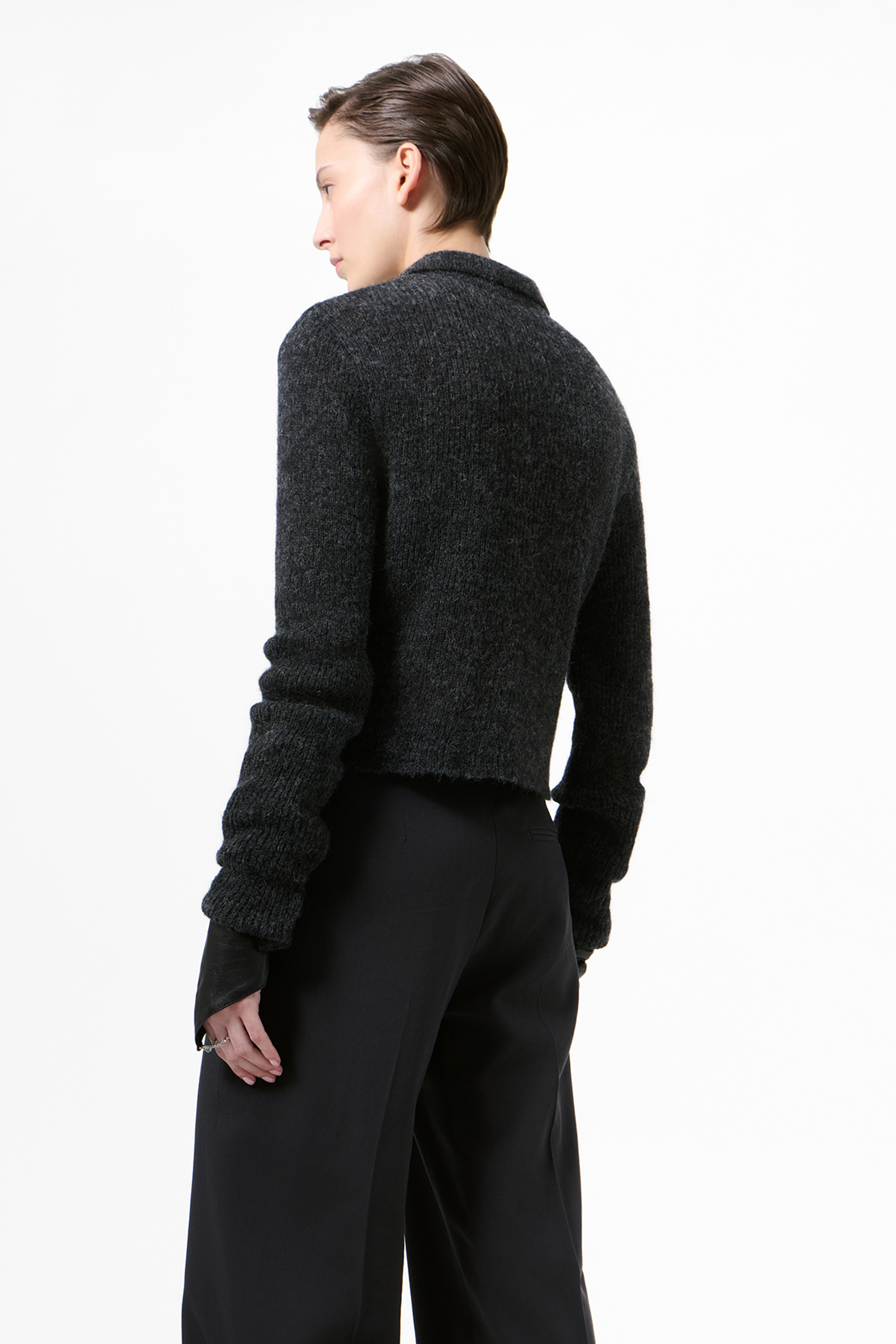 Our Legacy - Mazzy Polo Charcoal Melange Fuzzy Alpaca