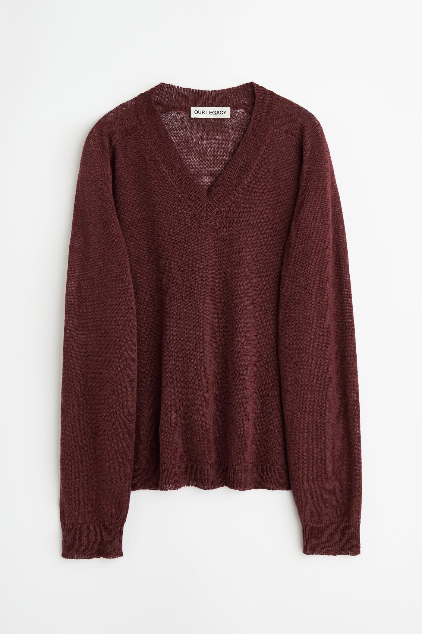 Our Legacy - Rue V-Neck Cabernet Cyclone Linen