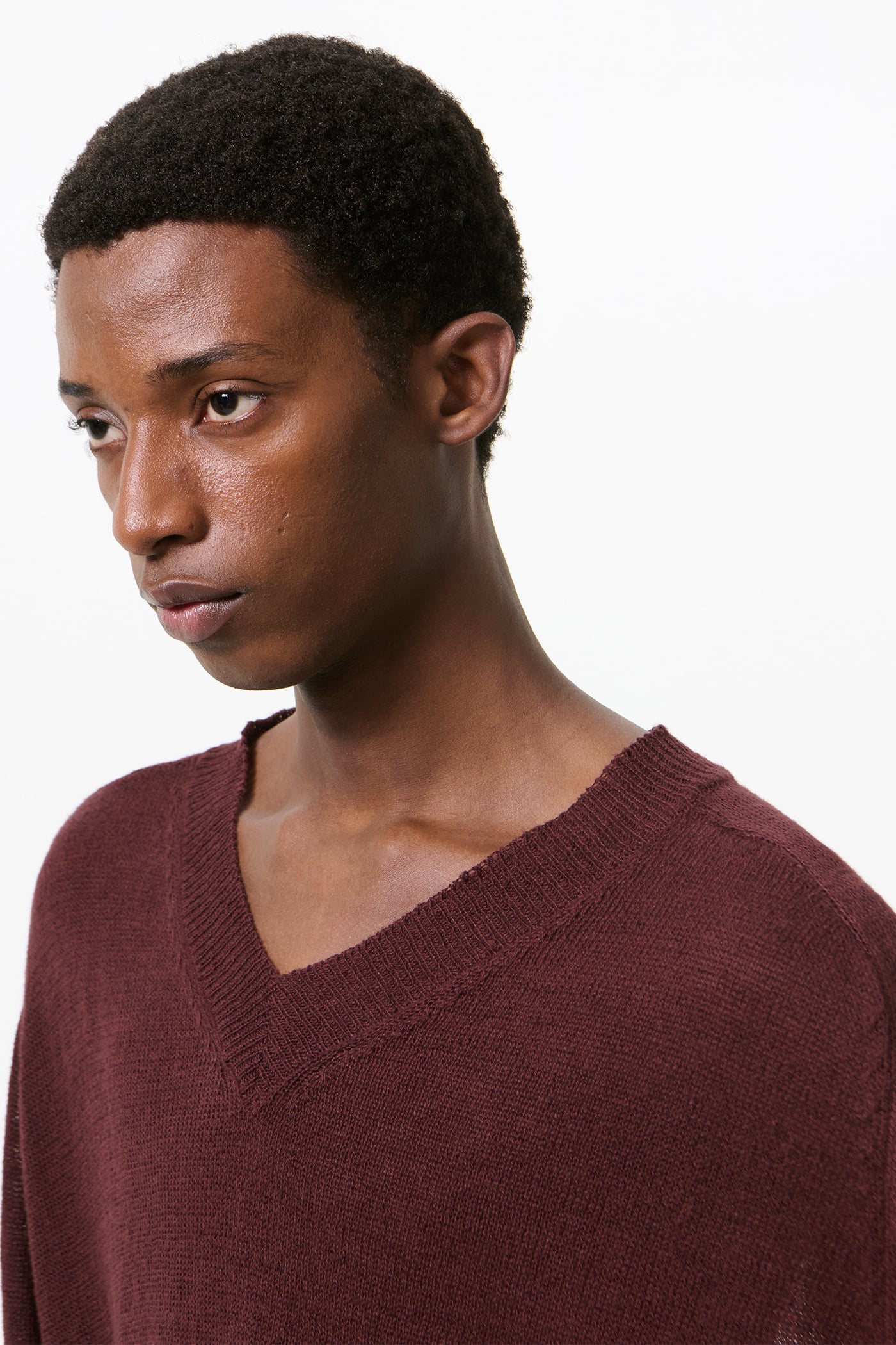 Our Legacy - Rue V-Neck Cabernet Cyclone Linen