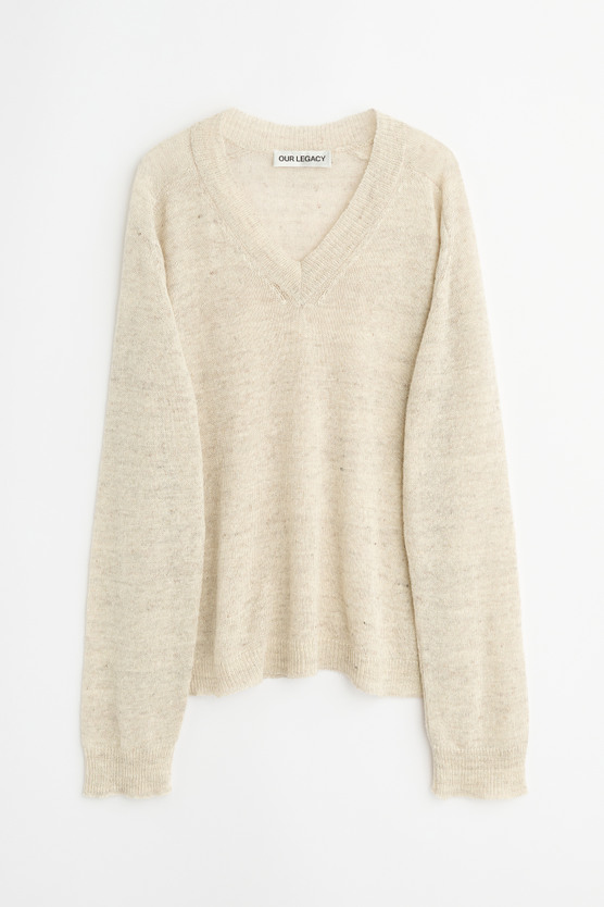 【OUR LEGACY】RUE V-NECK 44 Our Legacy - Rue V-Neck Nori Green Cyclone Linen
