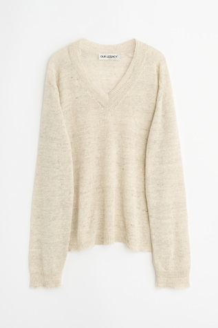 Our Legacy - Rue V-Neck Soft Ecru Cyclone Linen