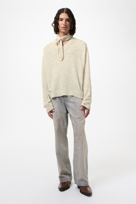 Our Legacy - Rue V-Neck Soft Ecru Cyclone Linen