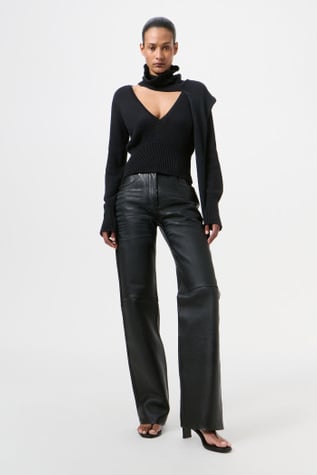 Wata Cut Whisker Black Buffed Lambskin