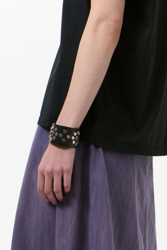 Our Legacy - Blossom Bracelet Flecking Black Leather