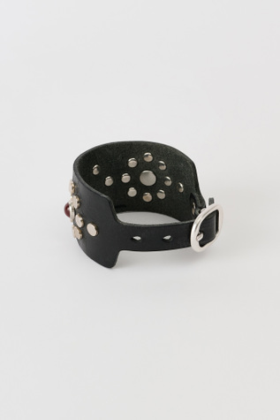 Our Legacy - Blossom Bracelet Flecking Black Leather