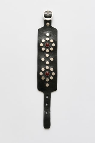 Blossom Bracelet Flecking Black Leather