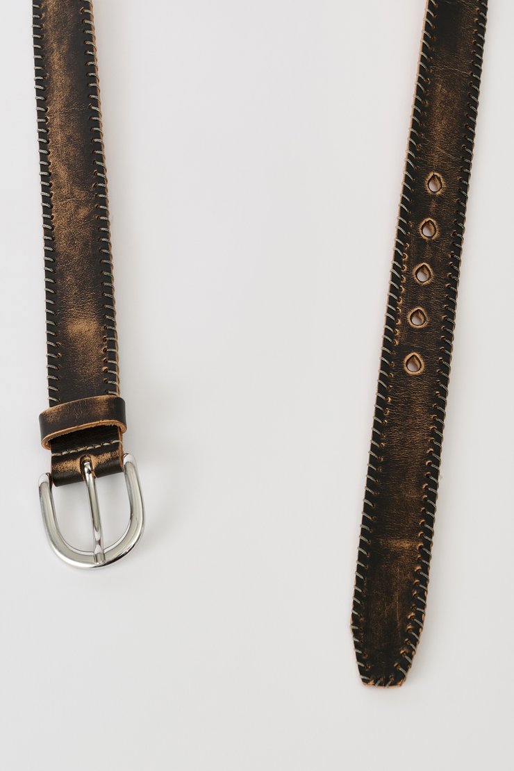 Our Legacy - Split Belt Oily Brown Leather Our Legacy - Split Belt Oily Brown Leather