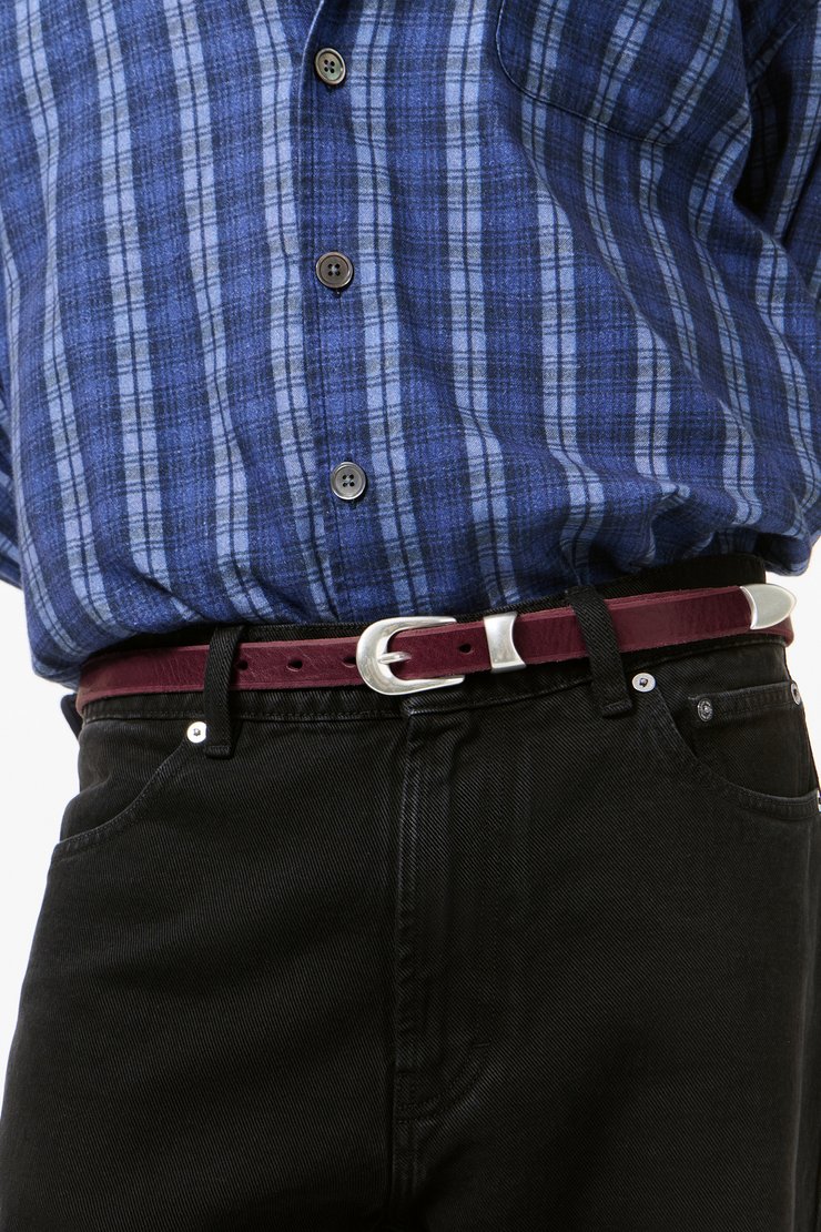 Our Legacy - 2 cm Belt Shadow Berry Leather