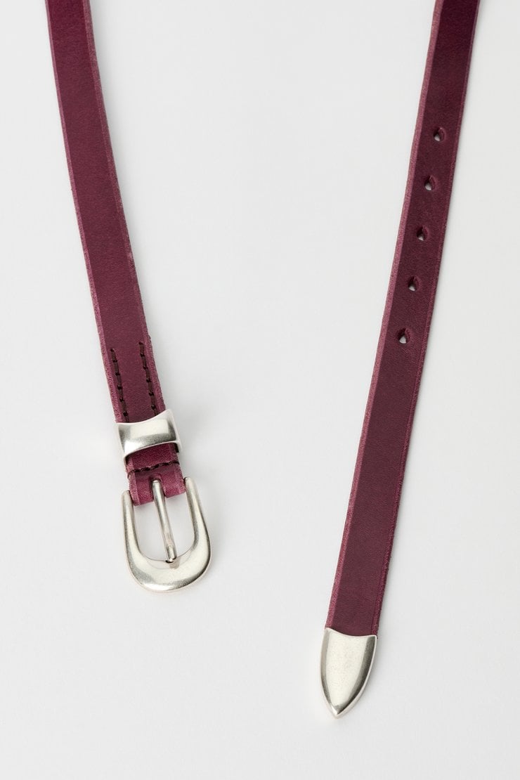 Our Legacy - 2 cm Belt Shadow Berry Leather