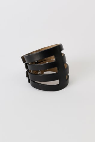 Rib Bracelet Black Chromexcel Leather