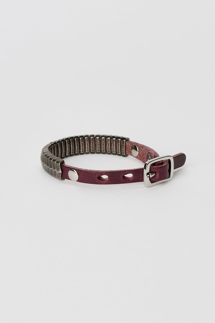 Our Legacy - Spine Bracelet Shadow Berry Leather