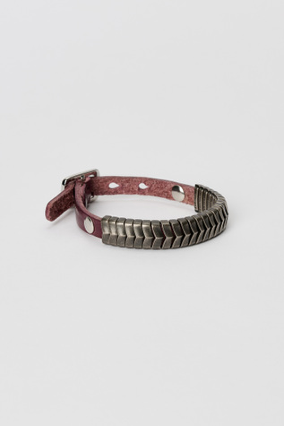 Spine Bracelet Shadow Berry Leather