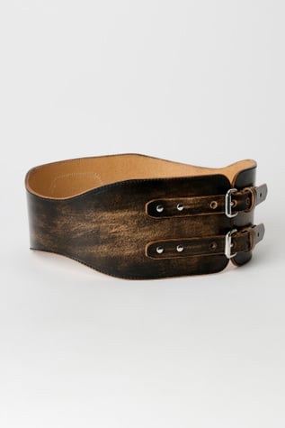 Sunny Girdle Belt Vintage Black Leather